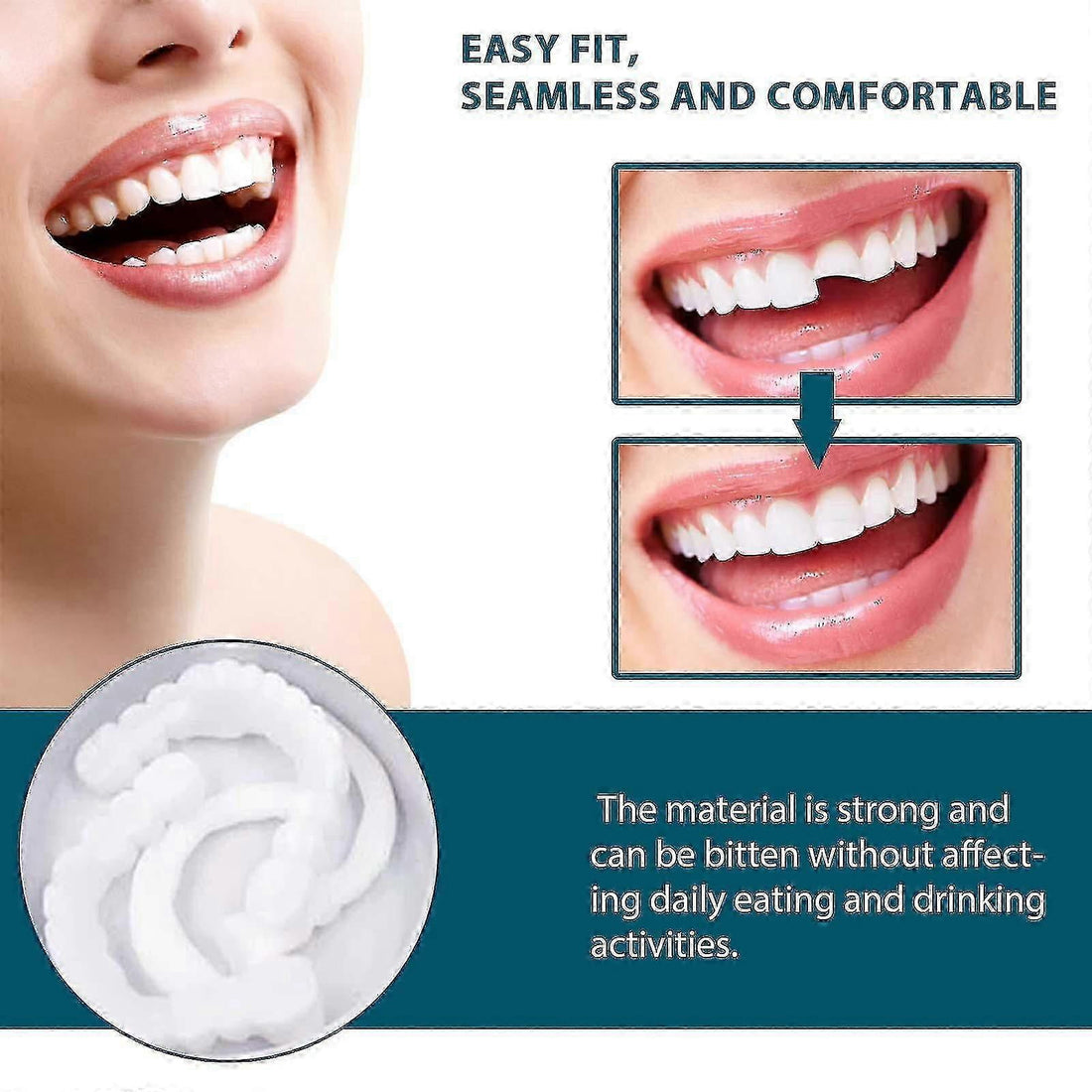 Adjustable Snap-on Dentures Temporary Teeth Repair Kit Correct Denture Alignment For Temporary Teeth Replacement