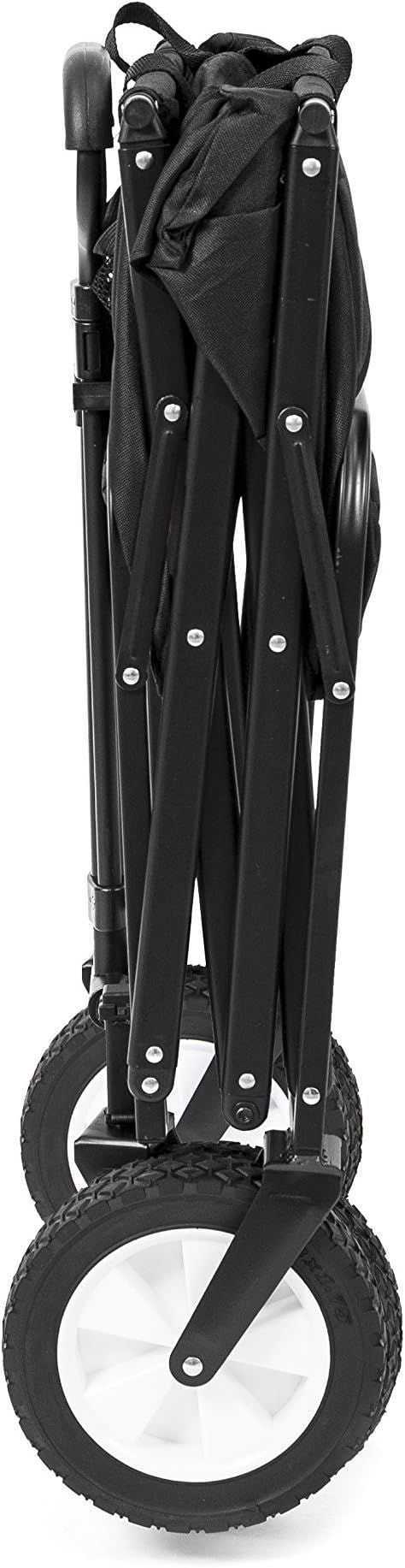 Collapsible Folding Outdoor Utility Wagon, Black /عربة نقل خارجية قابلة للطي، سوداء اللون
